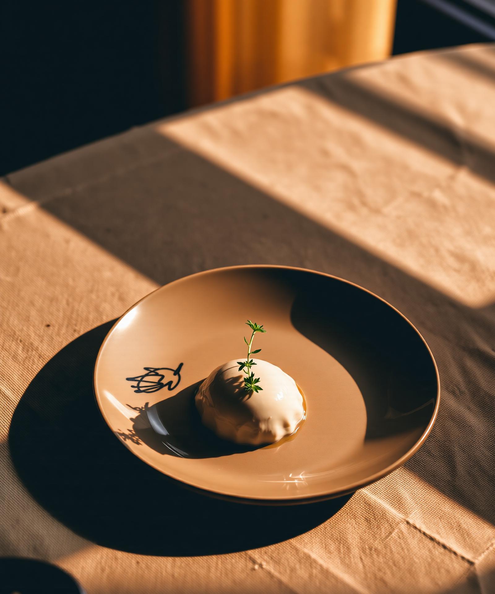A perfectly plated tasting course in natural light